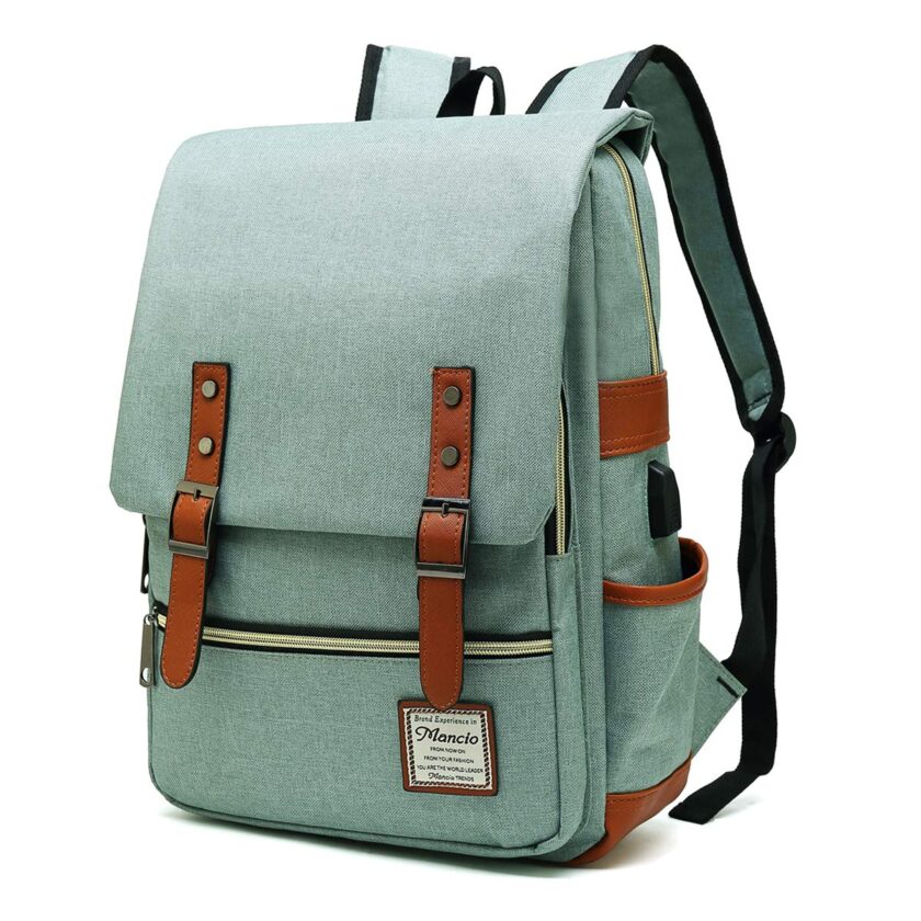 MANCIO Slim Laptop Backpack with USB Charging Port