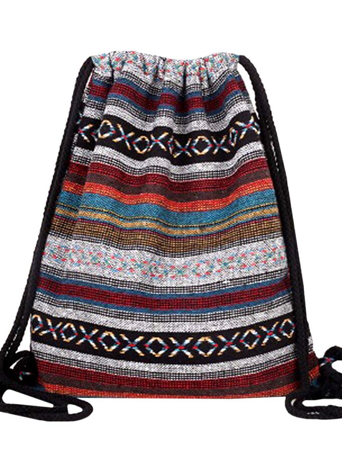 Van Caro Bohemian Drawstring Backpack Light