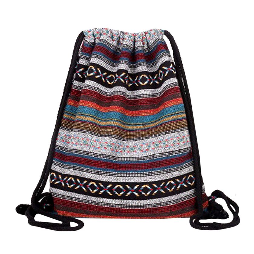 Van Caro Bohemian Drawstring Backpack Light