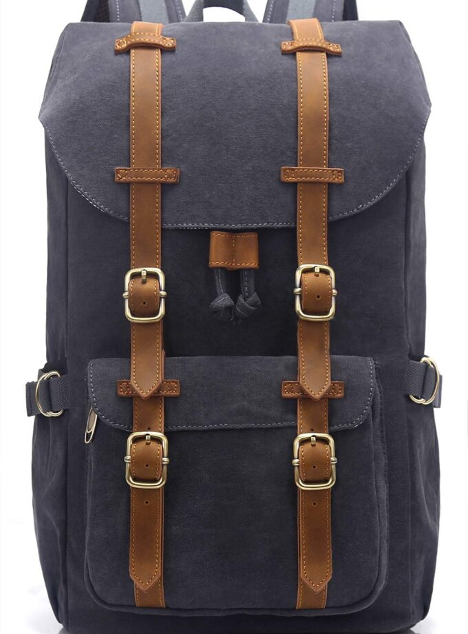 EverVanz Outdoor Canvas Leather Backpack