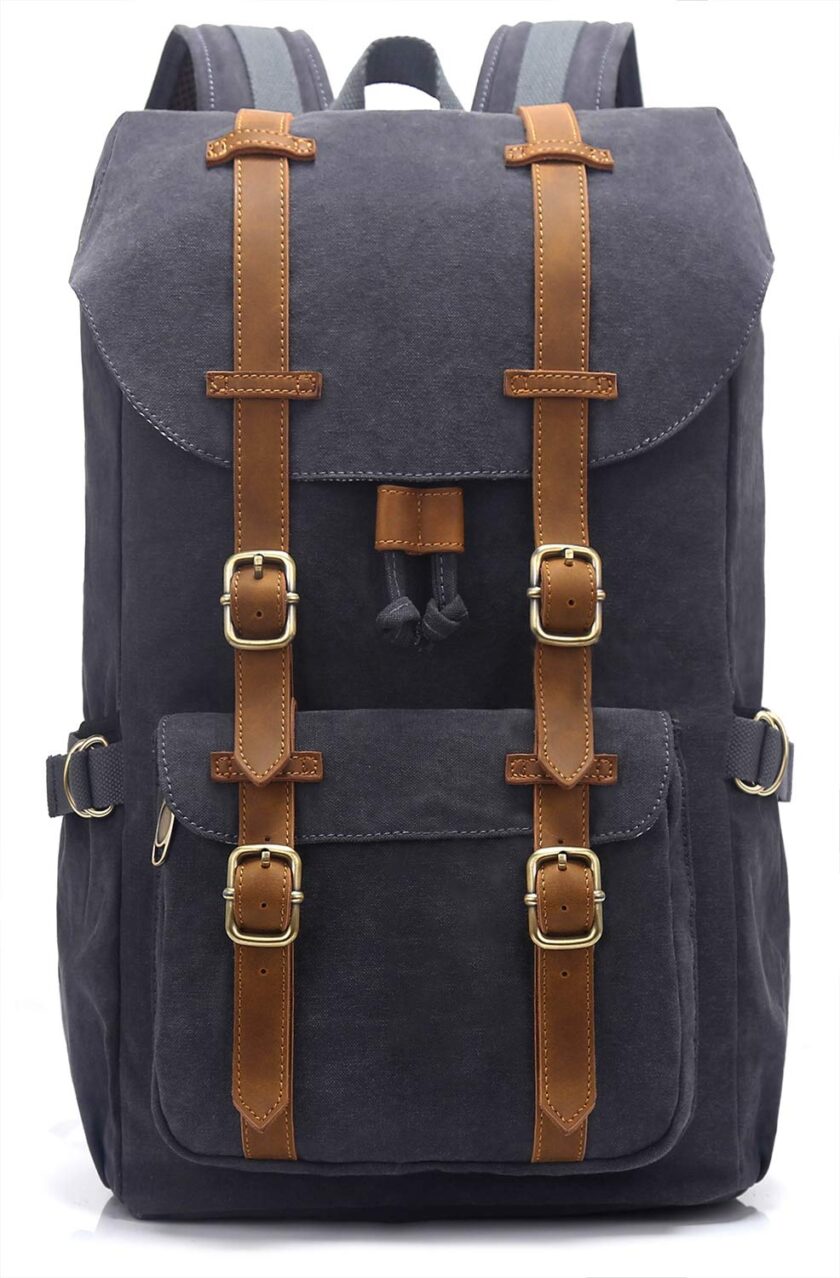 EverVanz Outdoor Canvas Leather Backpack
