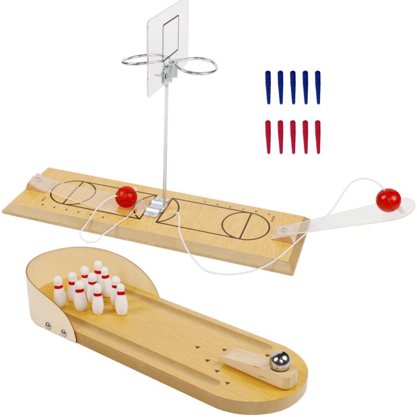 Glintoper 2 Pack Mini Bowling & Basketball Game