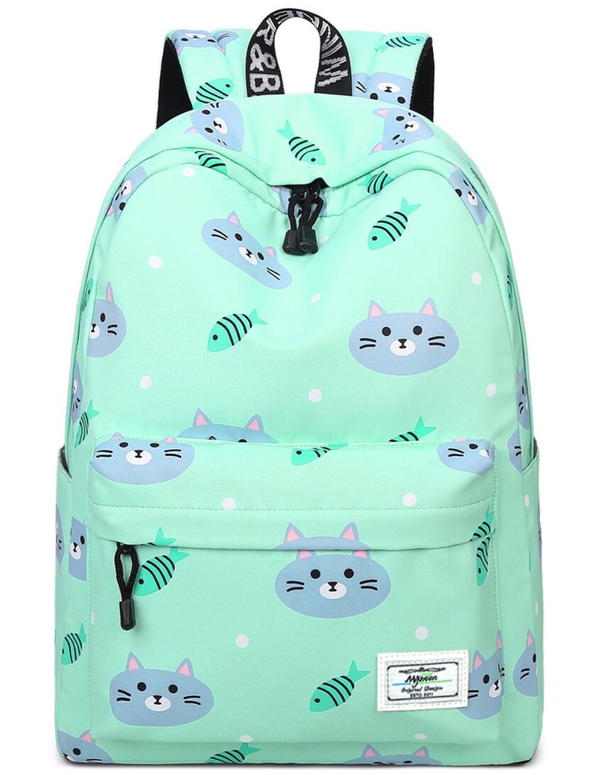 Cute Cat and Fish Laptop Backpack School Bag