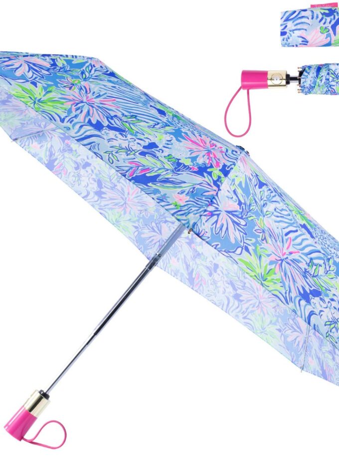 Lilly Pulitzer Travel Umbrella Lion Around One Size