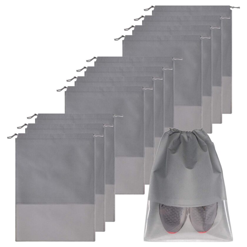 12PCS Shoe Bags for Travel Non-Woven with Rope