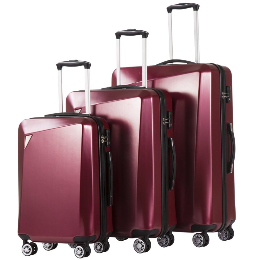 Luggage 3 Piece Sets PC+ABS Spinner Suitcase