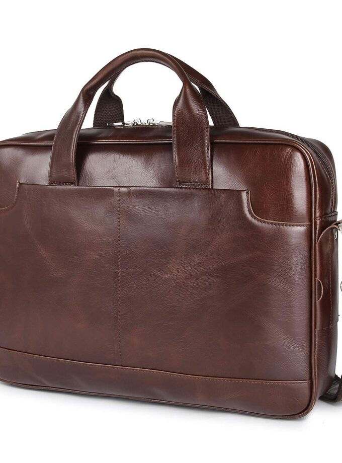 Augus Leather 16" Laptop Briefcase for Men