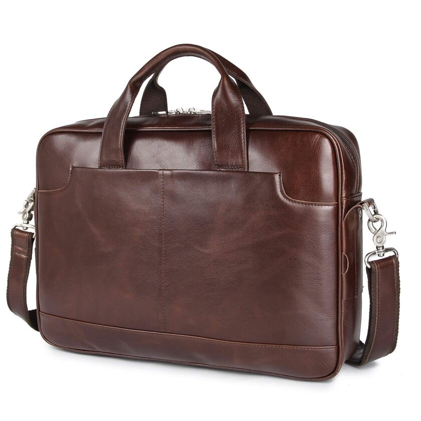 Augus Leather 16" Laptop Briefcase for Men