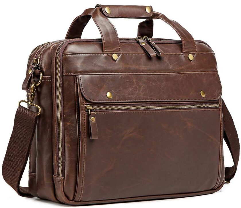 Leather Briefcase for Men Computer Bag Laptop Bag