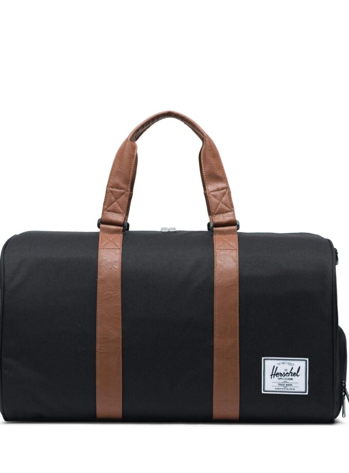 Herschel Novel Duffel Bag, Black/Tan Synthetic Leather