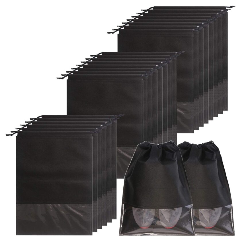 24PCS Travel shoe bags non-woven with rope for men and women