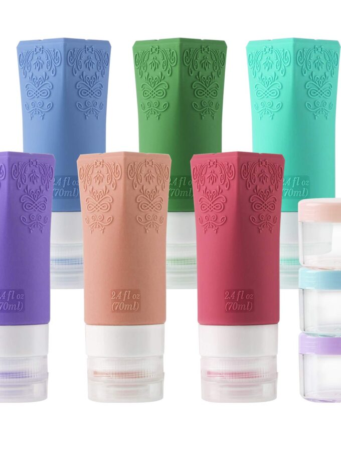 Cosmetic Travel Containers, Leakproof Silicone Travel Bottles Set