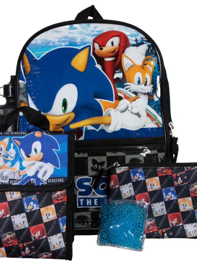 Sonic Video Game Kids 5-Piece Backpack