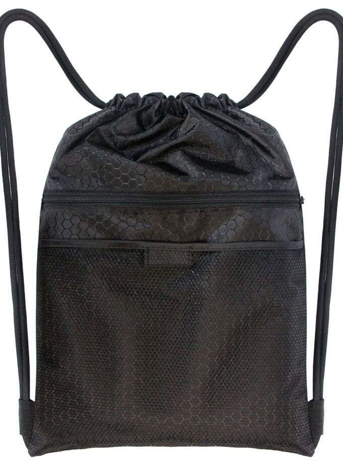 Drawstring Strings Bags with Mesh Pockets Sports