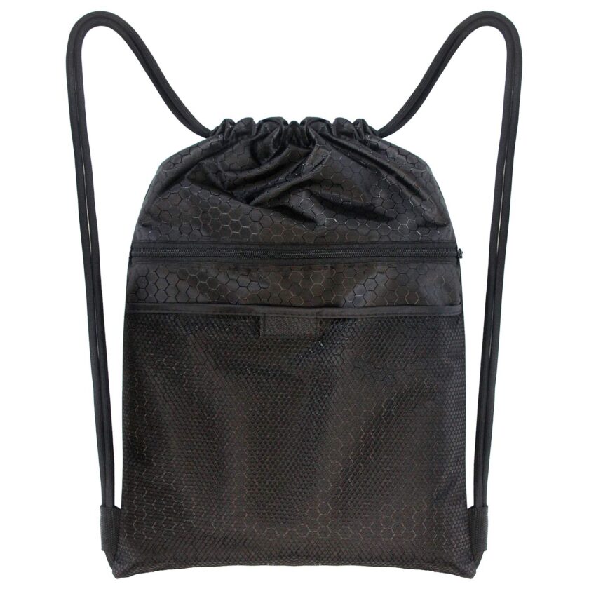 Drawstring Strings Bags with Mesh Pockets Sports