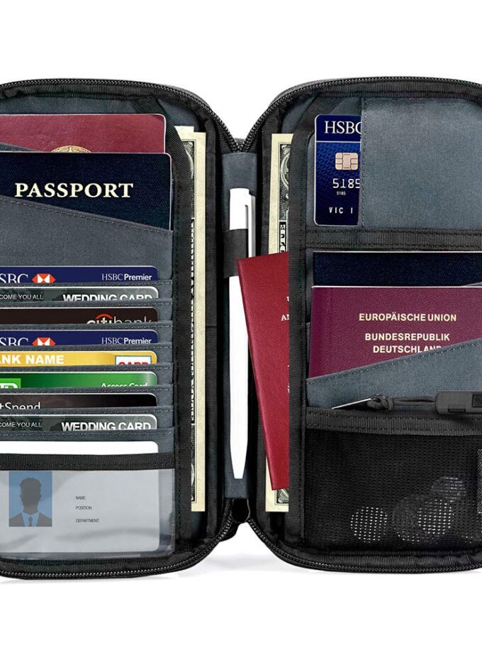 RFID Blocking Travel Passport Wallet Waterproof