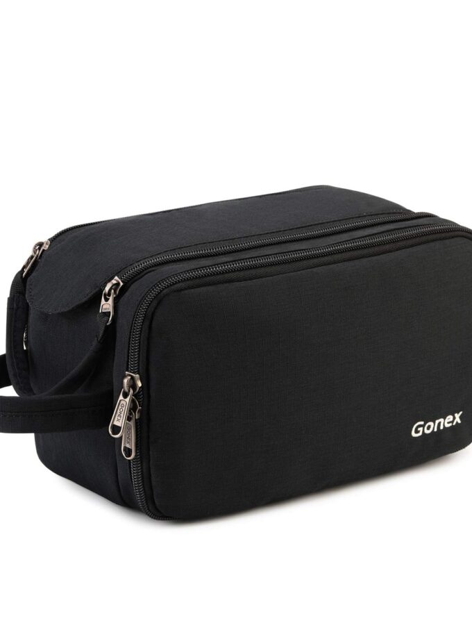 Gonex Travel Toiletry Bag with Dual-Way Zippers Dopp Kit