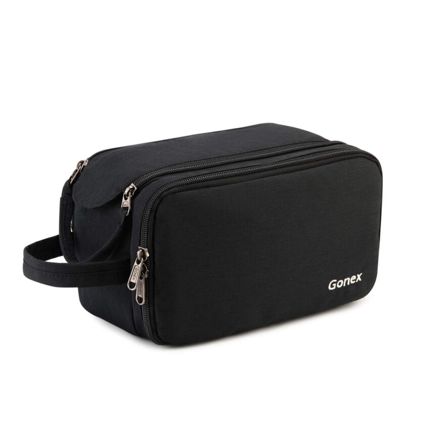 Gonex Travel Toiletry Bag with Dual-Way Zippers Dopp Kit