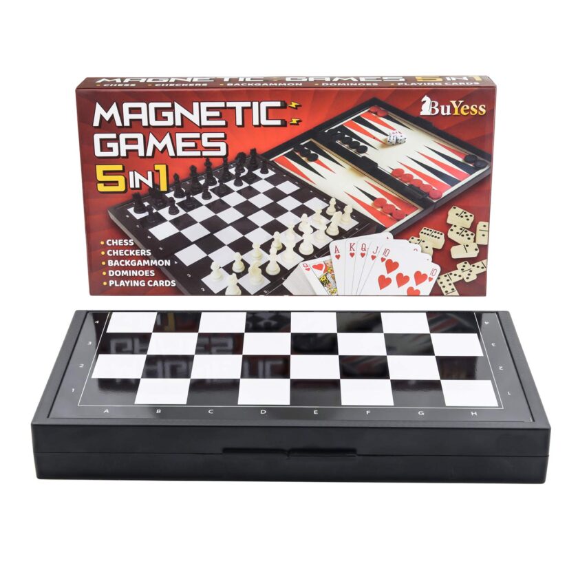 5 in 1 Magnetic Travel Chess, Checkers, Dominoes