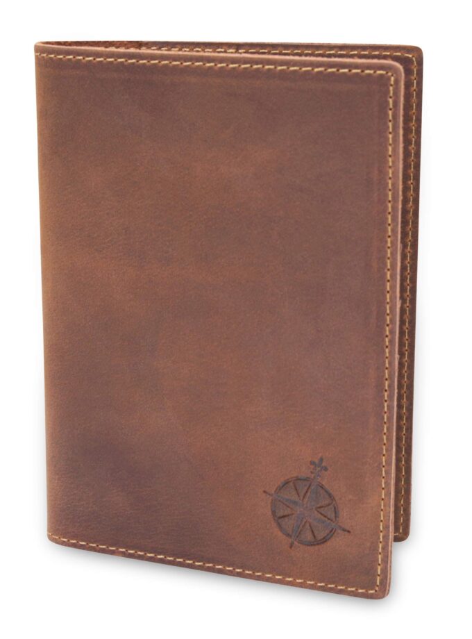 Leather Passport Holder Travel Wallet - RFID Blocking