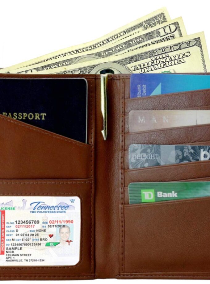 AurDo RFID Blocking Real Leather Passport Holder Cover Case