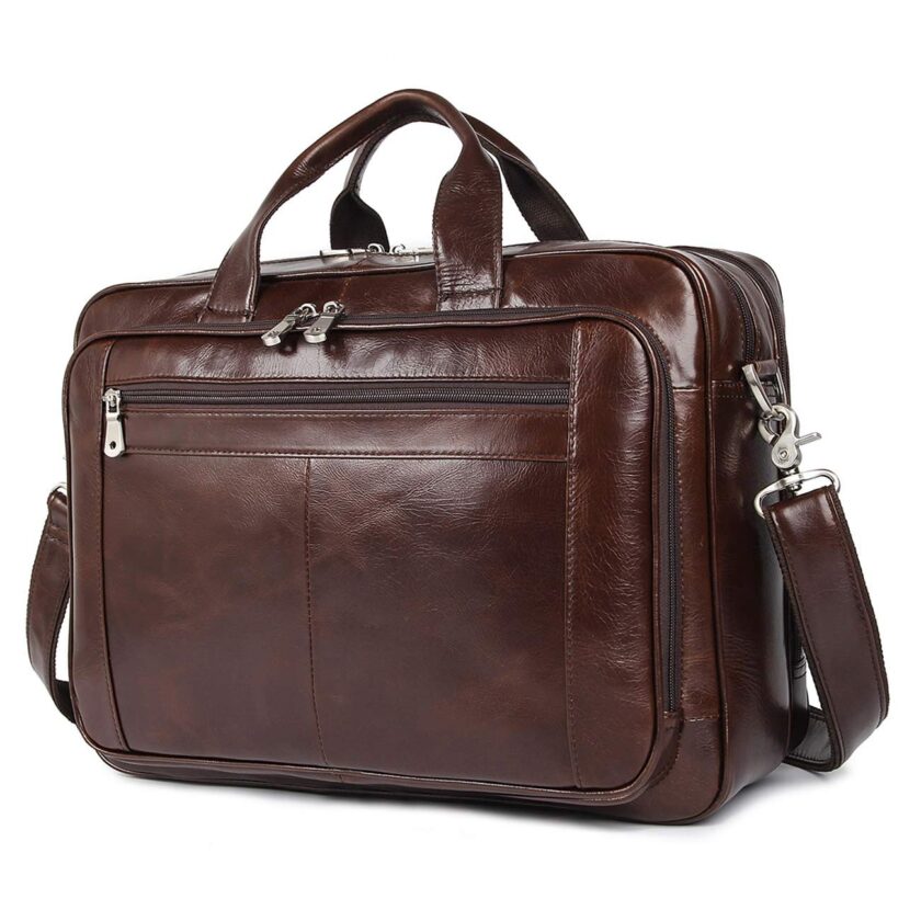 Augus Leather Briefcases for Men, Waterproof