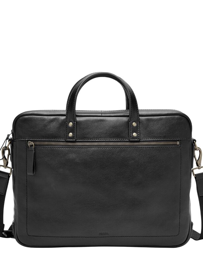 Fossil Men's Haskell Double Zip Leather Workbag Briefcase