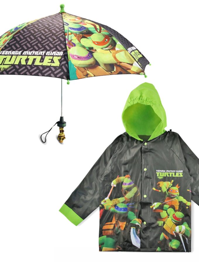 Little Boys TMNT Slicker and Umbrella Rainwear Set