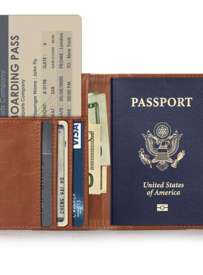 RFID Blocking Premium Leather Passport Holder