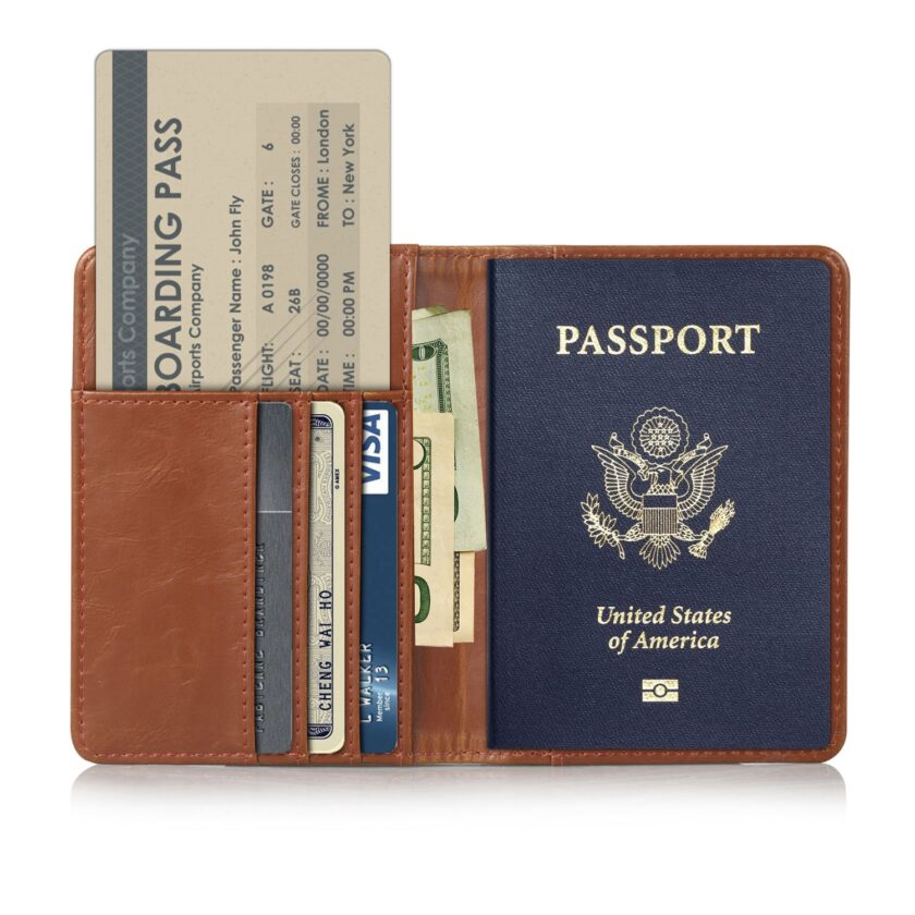 RFID Blocking Premium Leather Passport Holder