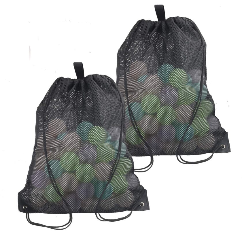 2 Pieces Mesh Drawstring Bag for Gym Laundry