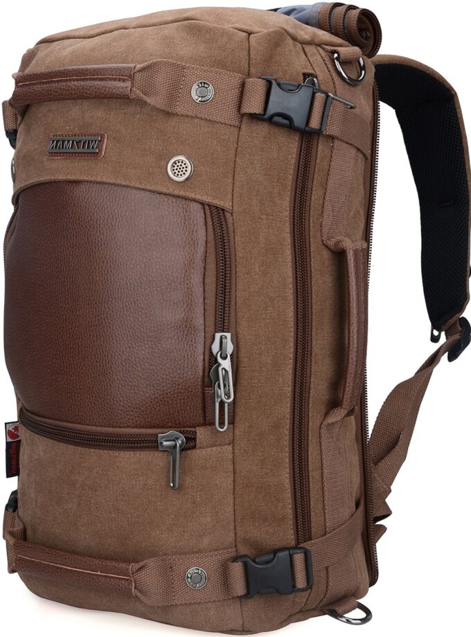 WITZMAN Men Travel Backpack Canvas Rucksack