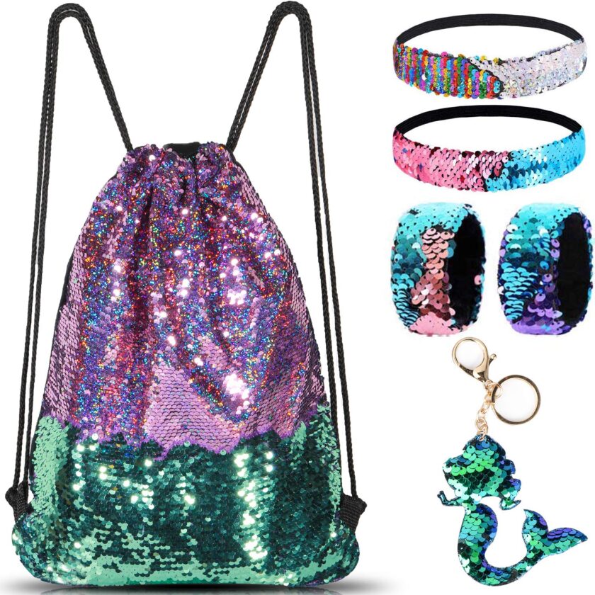 Mermaid Reversible Sequin Drawstring Backpack/Bag