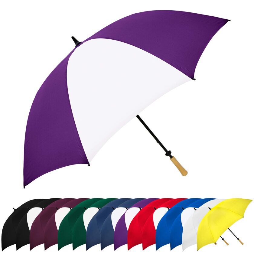 StrombergBrand Hole In One Golf Umbrella Purple/White