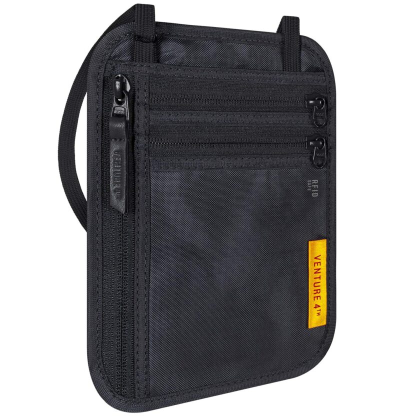 Slim Minimalist Design Travel Neck Wallet, RFID Blocking