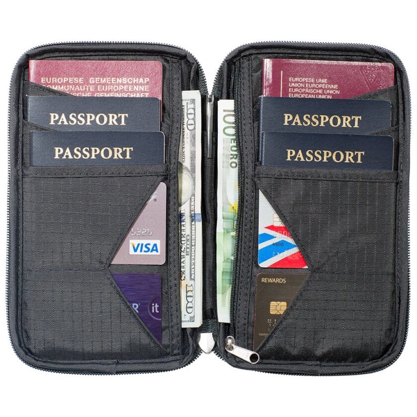 Travel Wallet & Family Passport Holder w/RFID Blocking