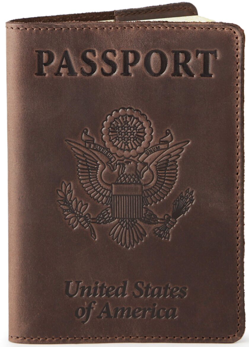 Brown Passport Case Leather Passport Cover