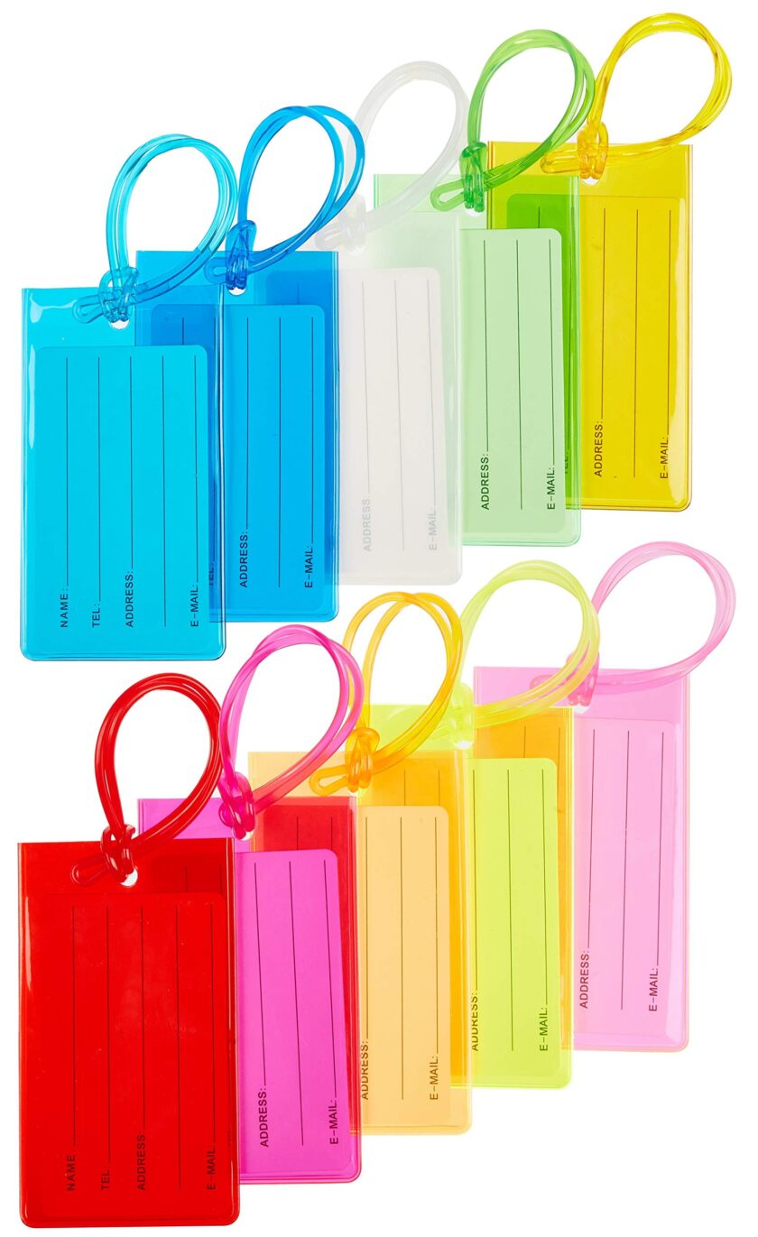 10 Pack Luggage Tag Suitcases Plastic Travel Bag