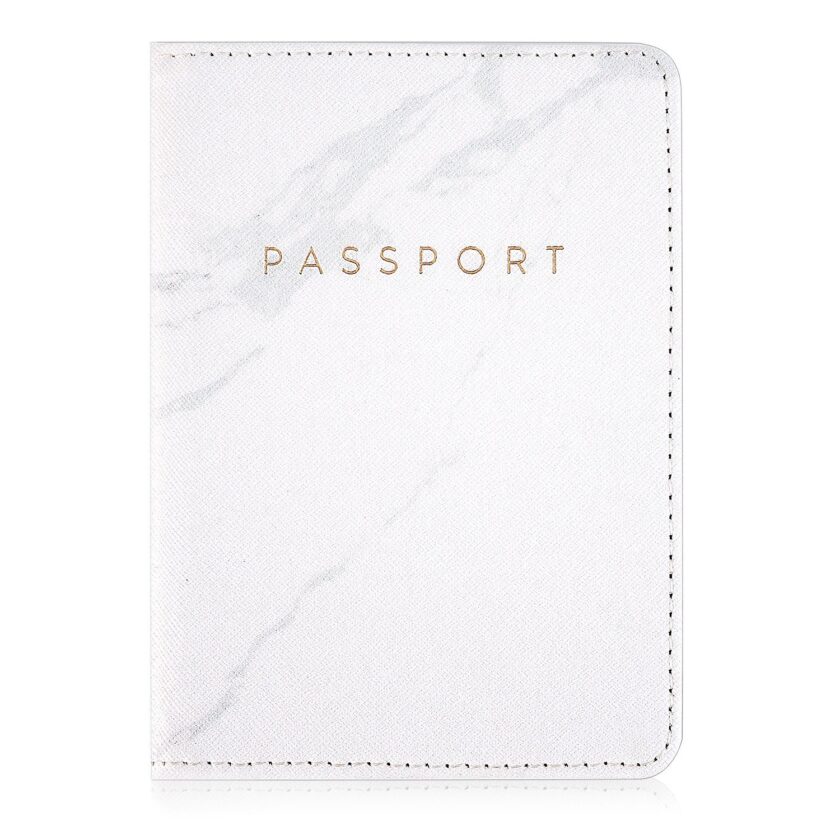 Leminimo Leather Marble Passport Cover Passport Holder