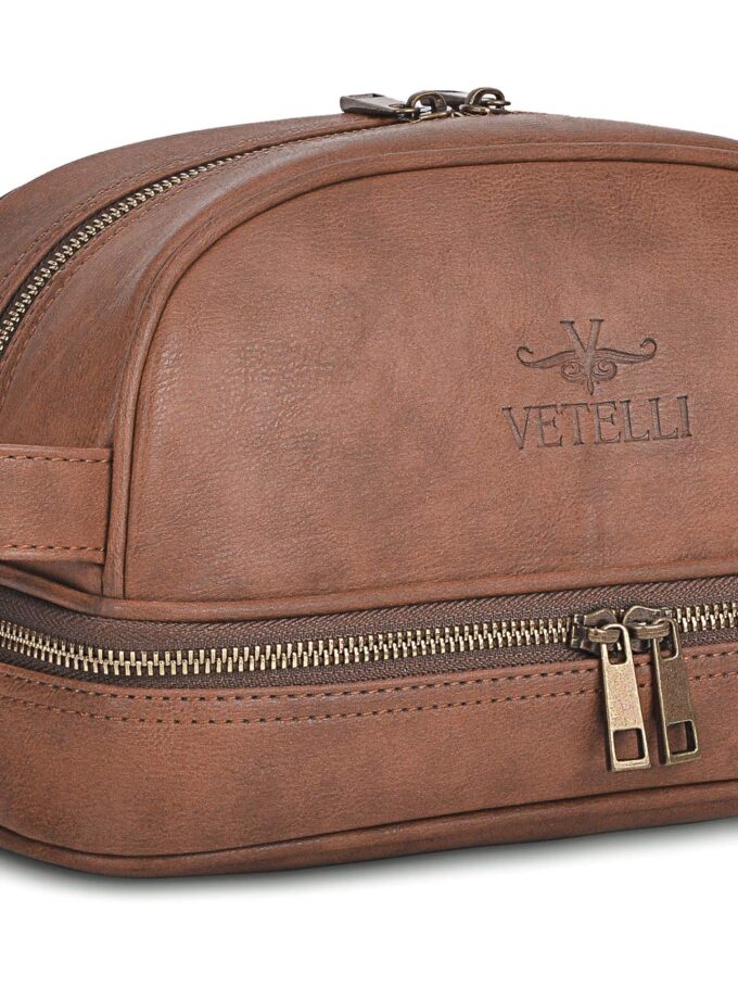 Leather Toiletry Bag For Men. Our Dopp Kit