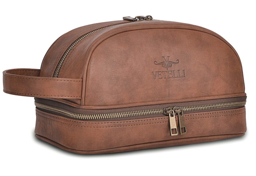 Leather Toiletry Bag For Men. Our Dopp Kit