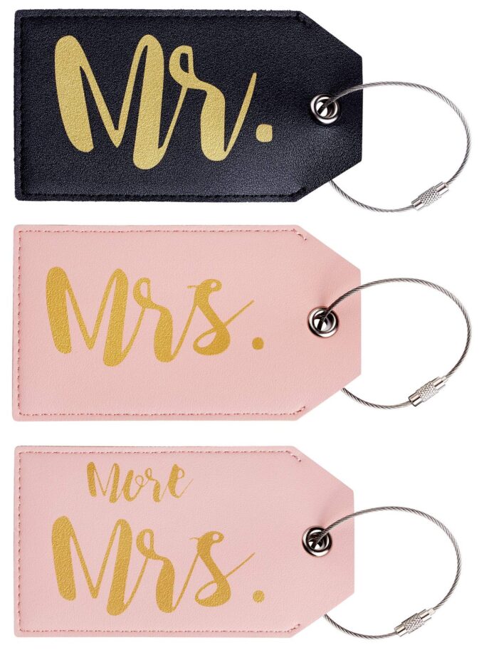 Casmonal Mr Mrs Leather Luggage Tags Travel Tags