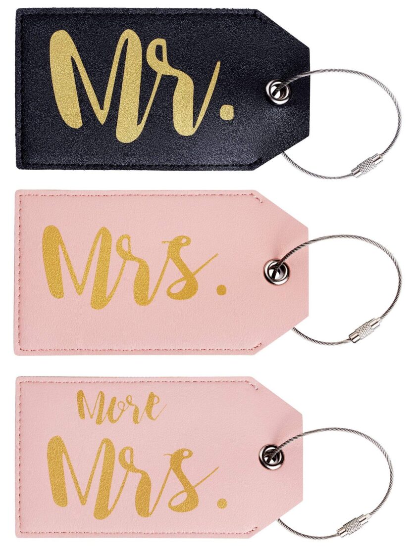 Casmonal Mr Mrs Leather Luggage Tags Travel Tags