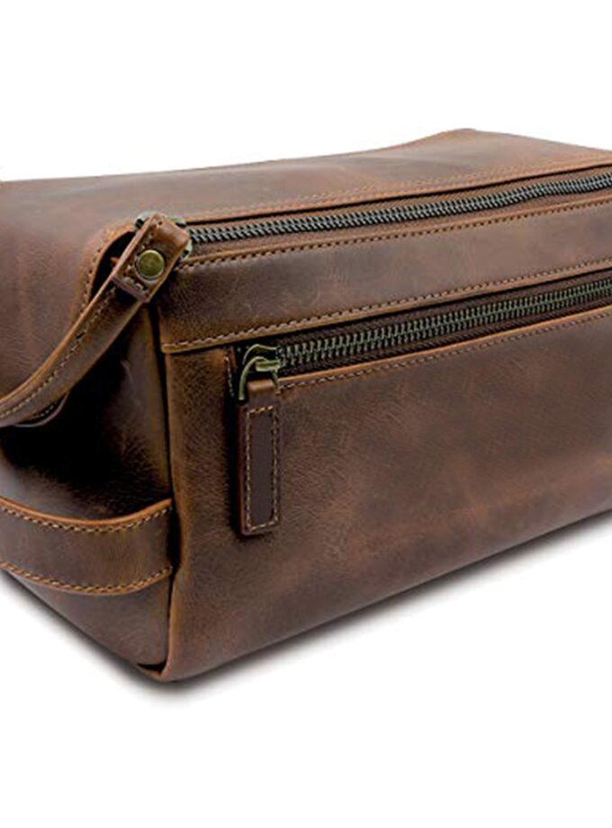 Genuine Buffalo Leather Unisex Toiletry Bag