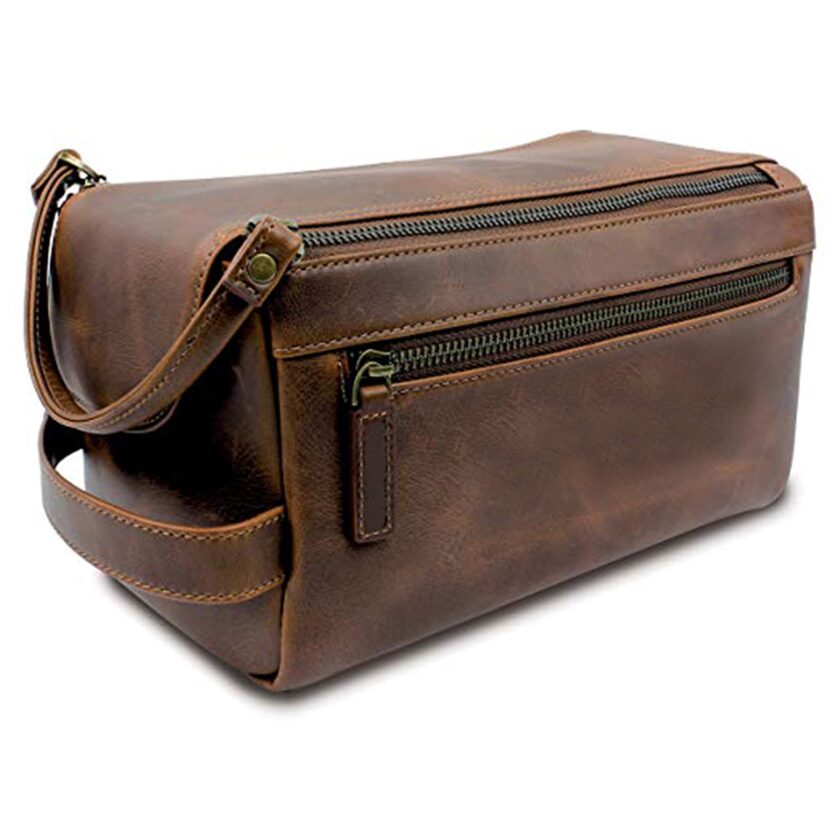 Genuine Buffalo Leather Unisex Toiletry Bag