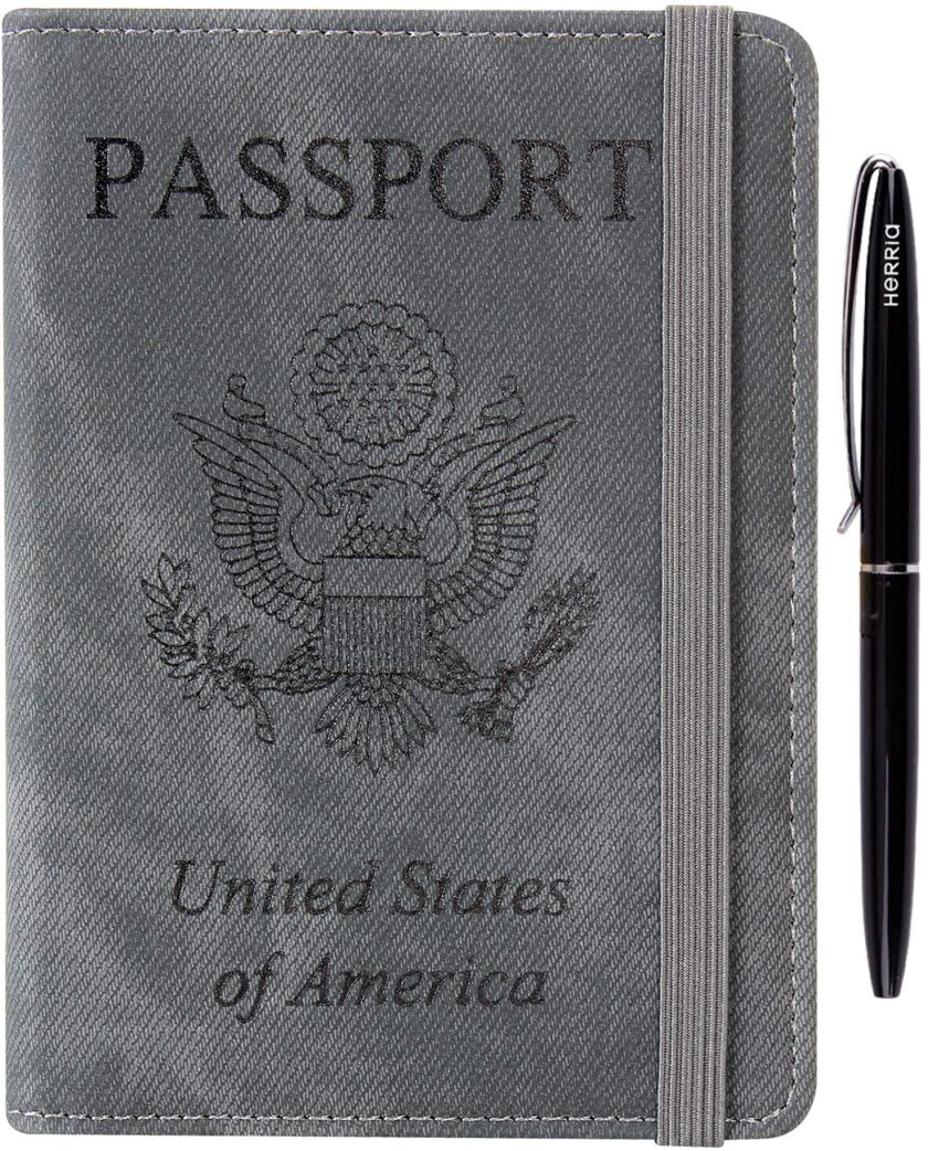 HERRIAT Passport Holder Cover Case RFID Blocking