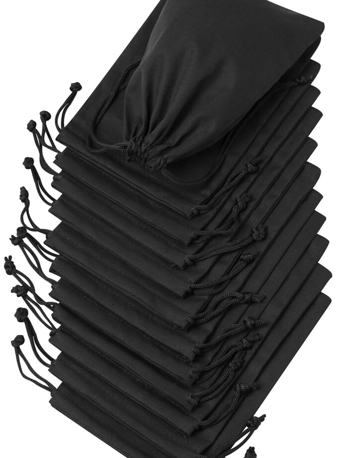 Cotton Blend Drawstring Bags 24-Pack For Storage Pantry Gifts