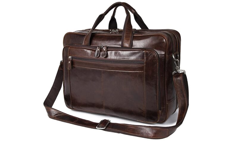 Augus Leather Briefcases for Men, Waterproof