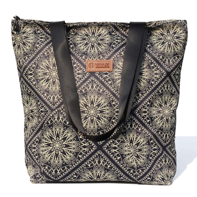 VAVAER Floral Tote Bag with Light Color Interior