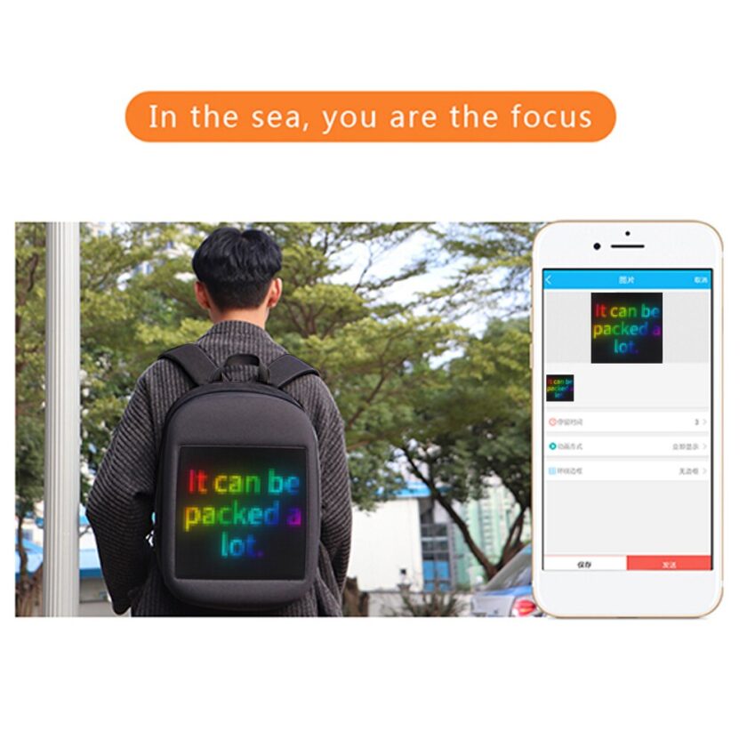 LED Backpack App Control Display Screen